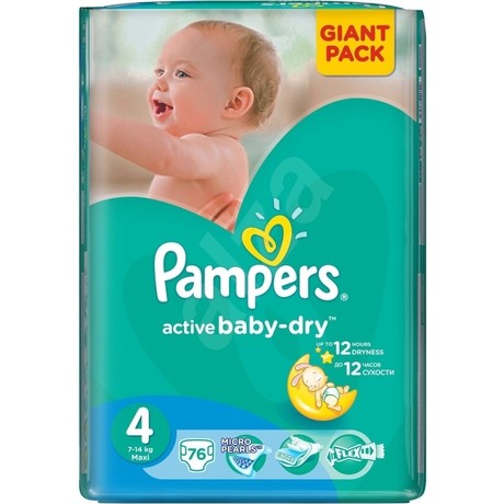 Подгузники PAMPERS Active baby Maxi (7-14кг), 76 шт.