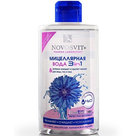Вода мицеллярная NOVOSVIT "3в1" лепестки Василька 460мл