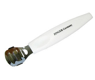 Скребок ZINGER для педикюра с бритвой (арт. RF-0101) (бел. матовый)