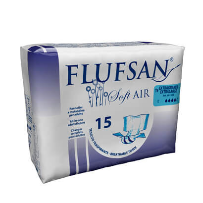 Подгузники для взрослых FLUFSAN SOFT AIR NIGHT XL, 15 шт.