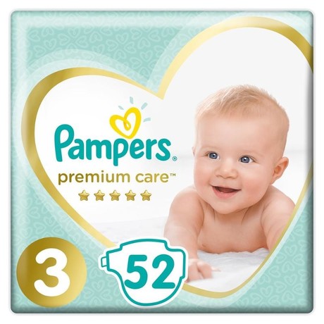 Подгузники PAMPERS Premium Care Midi (5-9кг), 52 шт.