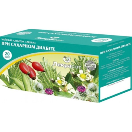 Чайный напиток ЛЕКРАСЭТ "Дары природы" При диабете фильтр-пакеты 1,5г, 20 шт.