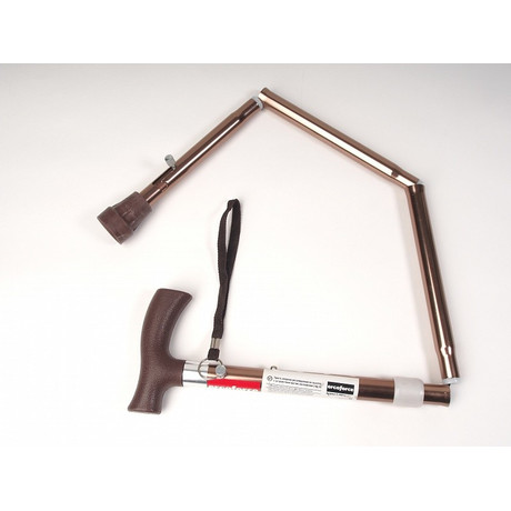 Трость опорная металлическая алюминиевая складная регулируемая (бронз.) (арт. Е0601)