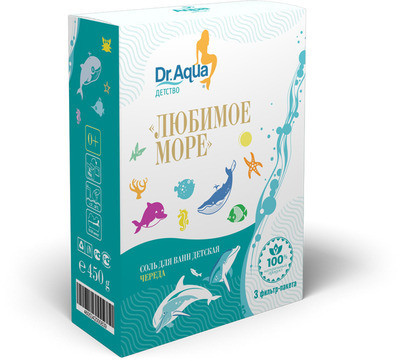 Соль для ванн детская DR. AQUA морская природная череда 450г