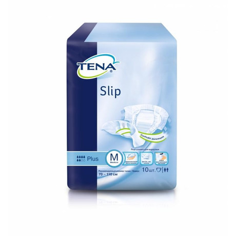 Подгузники для взрослых TENA Slip Plus Medium (73-122см), 10 шт.