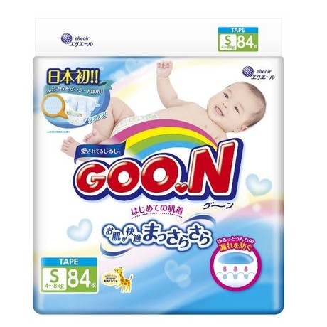 Подгузники GOON S (4-8кг), 84 шт.