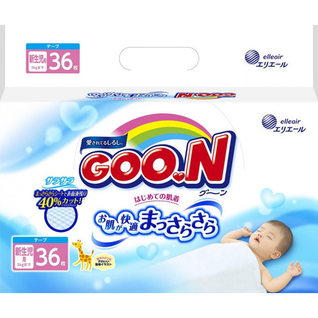 Подгузники GOON  для новорожденных (0-5кг), 36 шт.