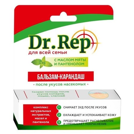 Бальзам ДОКТОР РЕП (Dr. Repellent) против укусов насекомых 4,2г (карндаш)