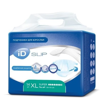 Подгузники ID Slip Super XL, 14 шт.