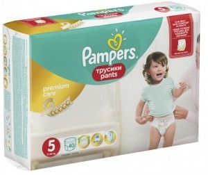 Подгузники-трусики PAMPERS Premium Care Pants Junior (12-18кг), 40 шт.