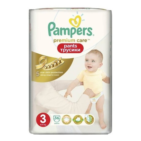Подгузники-трусики PAMPERS Premium Care Pants Midi (6-11кг), 56 шт.