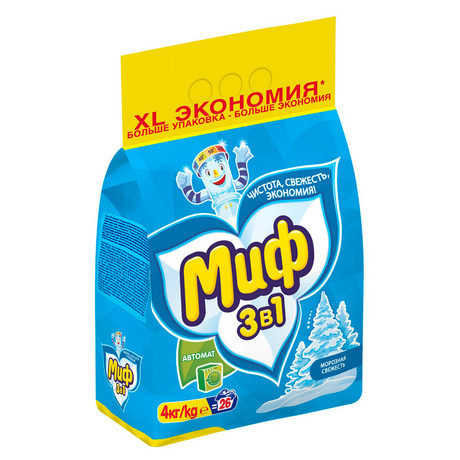 Порошок стиральный МИФ Автомат "3 в 1" Морозная свежесть 4кг