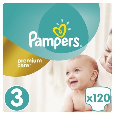 Подгузники PAMPERS Premium Care Midi (5-9кг), 120 шт.