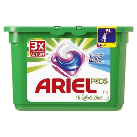 Гель для стирки ARIEL автомат Liquid Capsules Горный родник жидкий в капсулах 28,8, 15 шт.