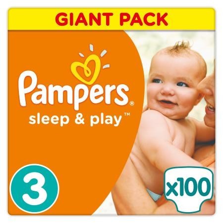 Подгузники PAMPERS Sleep & Play Midi (5-9кг), 100 шт.