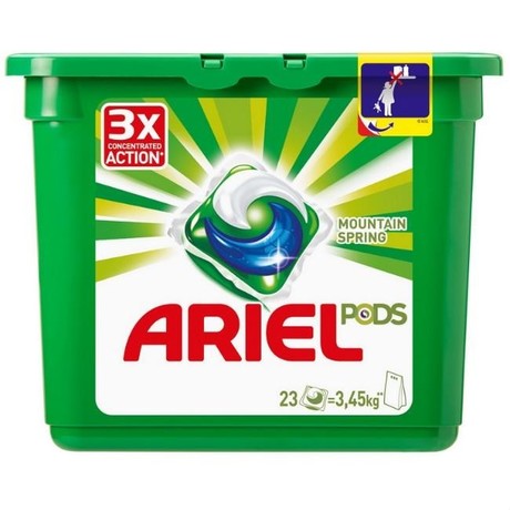Гель для стирки ARIEL автомат Liquid Capsules Горный родник жидкий в  капсулах 27г, 23 шт.