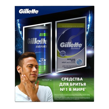 Подарочный набор GILLETTE TGS пена для бритья 250мл + бальзам после бритья для чувствительной кожи Алоэ 100мл
