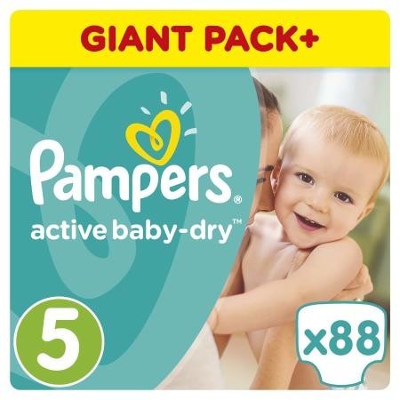 Подгузники PAMPERS Active baby Junior (11-18кг), 88 шт.