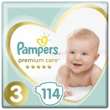 Подгузники PAMPERS Premium Care Midi (5-9кг), 114 шт.
