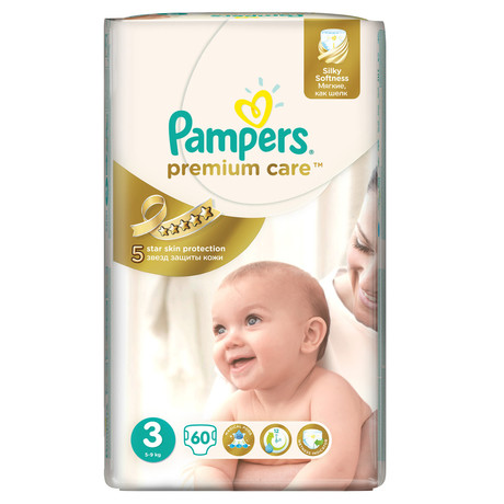 Подгузники PAMPERS Premium Care Midi (5-9кг), 74 шт.