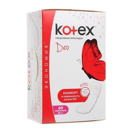 Прокладки гигиенические KOTEX Lux Deo Super Slim, 60 шт.