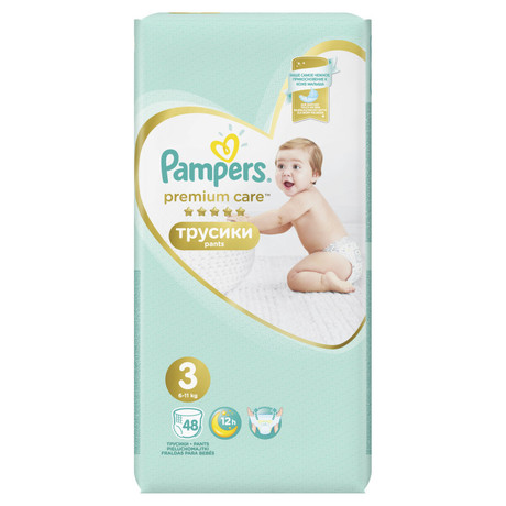 Подгузники-трусики PAMPERS Premium Care Pants Midi (6-11кг), 48 шт.
