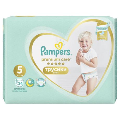Подгузники-трусики PAMPERS Premium Care Pants Junior (12-17кг), 34 шт.
