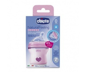 Бутылочка детская CHICCO Natural Feeling + соска силиконовая с наклоном и флексорами 150мл (арт. 310205203)