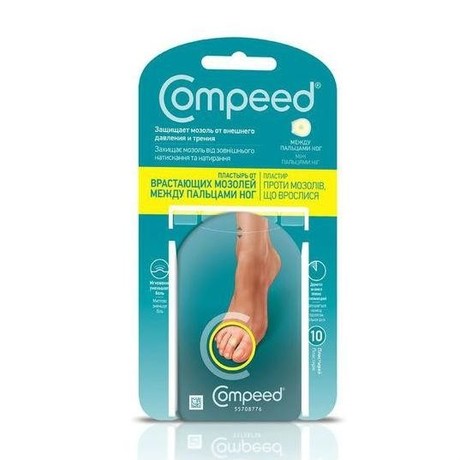 Лейкопластырь COMPEED от сухих мозолей между пальцами ног, 10 шт.