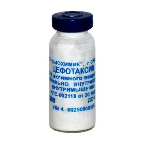 Цефотаксим флакон (порошок для приготовления раствора для инъекций) 1г, 1 шт.