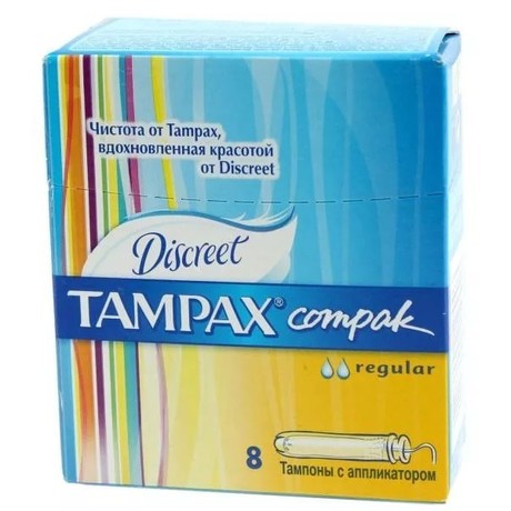 Тампоны гигиенические TAMPAX Compak Regular Single, 8 шт. с аппликатором