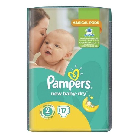 Подгузники PAMPERS New Baby Dry Mini (4-8кг), 17 шт.