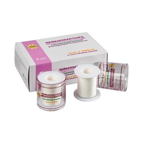 Лейкопластырь LEIKO катушка 5см x 500см (шелковая основа) (пласт. упак.)
