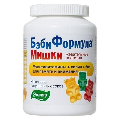Бэби формула Мишки жевательные пастилки, 60 шт. (вит.C)