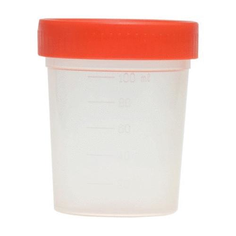 Контейнер для сбора биоматериалов 120мл с крышкой (инд. уп.) стер.
