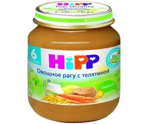 Пюре HIPP нежные овощи картофель с телятиной (с 6 мес.) 125г