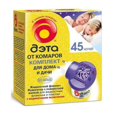 ДЭТА-Insecto фумигатор + жидкость от комаров 45 ночей