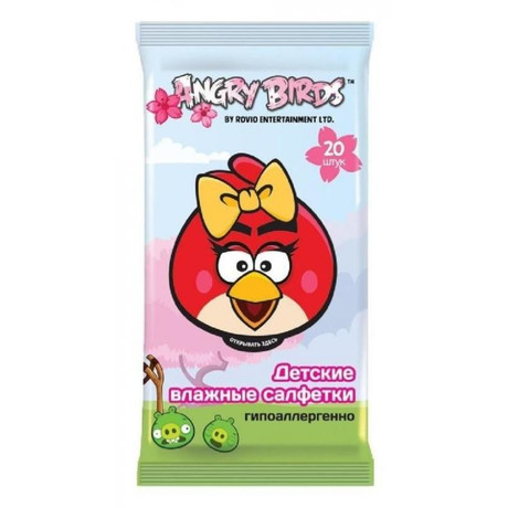 Салфетки детские ANGRY BIRDS влажные, 20 шт.