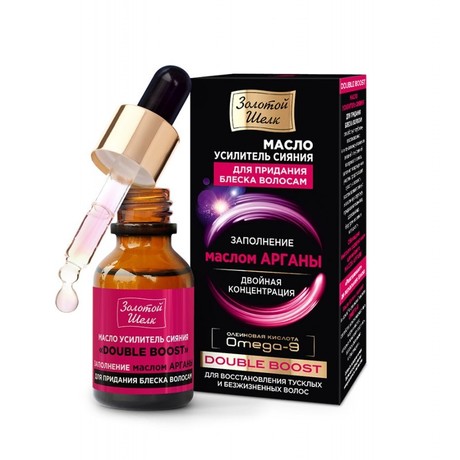 Масло косметическое ЗОЛОТОЙ ШЕЛК Double-Boost Усилитель сияния для волос 25мл
