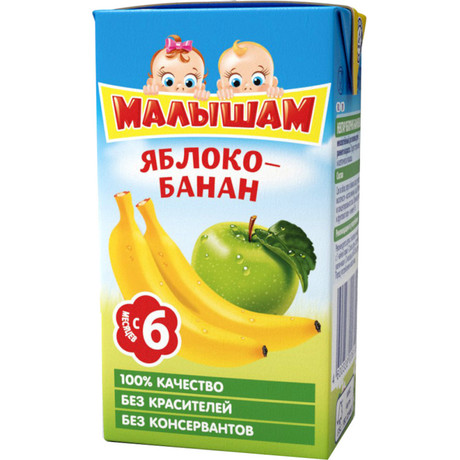 Нектар ФРУТОНЯНЯ яблочно-банановый неосветленный 125мл