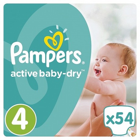 Подгузники PAMPERS Active baby (8-14кг), 54 шт.