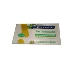 Лейкопластырь бактерицидный С-ПЛАСТ 1,9 х 7,2см (ткан. основа) (р-р брилл. зеленого)