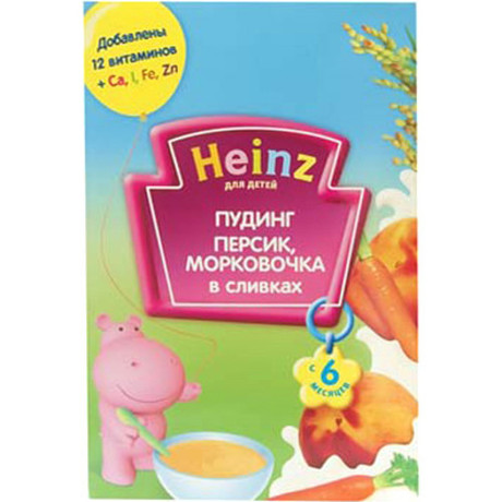 Пудинг ХАЙНЦ персик/морковь/сливки (с 6мес.) 250г