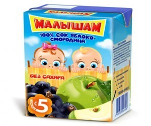 Сок МАЛЫШАМ яблоко/черная смородина осветленный  200мл (Фрутоняня)