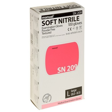 Перчатки MANUAL SN209 смотровые нестерильные, нитриловые 8,5(L) пара