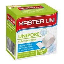 Лейкопластырь MASTER UNI UNIPORE фиксирующий 3смх500см (неткан. основа)