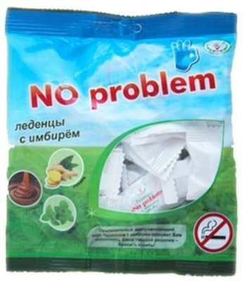 Леденцы NO PROBLEM против курения с имбирем без сахара 30г