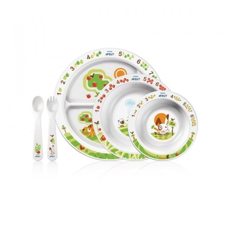 Набор AVENT для кормления (тарелка + вилочка + ложка) (с 6мес) (арт.6568 SCF716/00) (3 + 1)