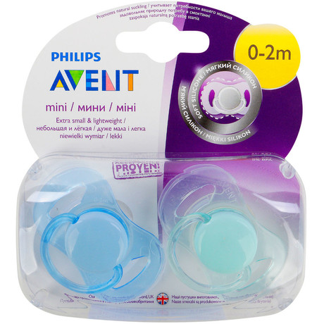 Соска-пустышка AVENT силиконовая ортодонтическая для мальчика (0-6 мес.), 2  шт.(арт. 212/20) (3 + 1)
