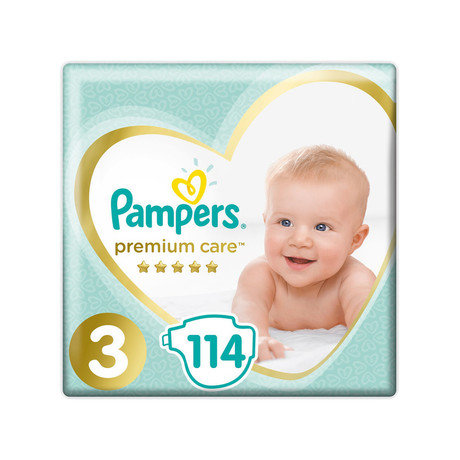 Подгузники PAMPERS Premium Care разм.3 (6-10кг), 114 шт.